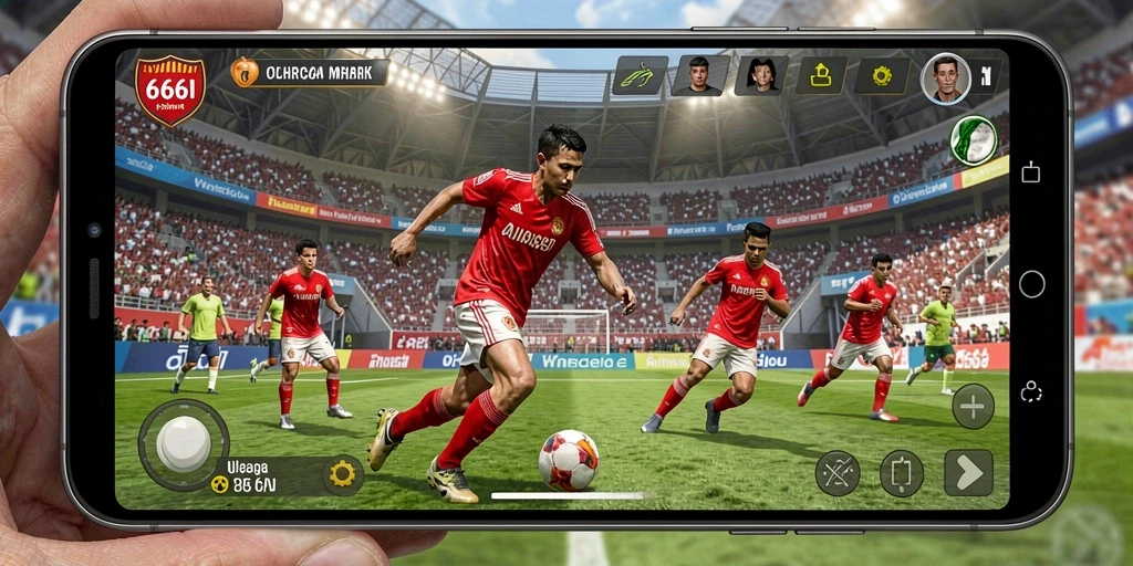 Tampilan utama gameplay 666I dengan aksi olahraga yang seru.