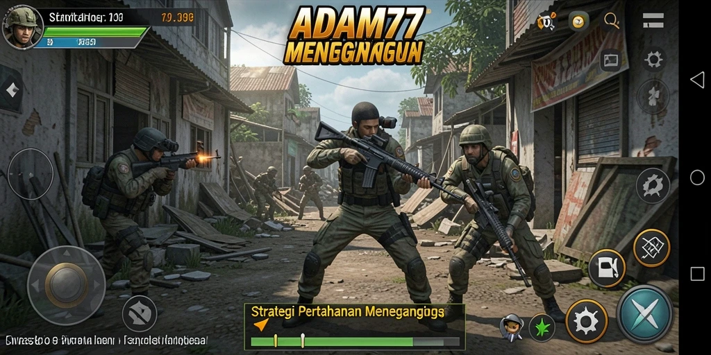 Tampilan gameplay menegangkan dari ADAM77 Tower Defense.