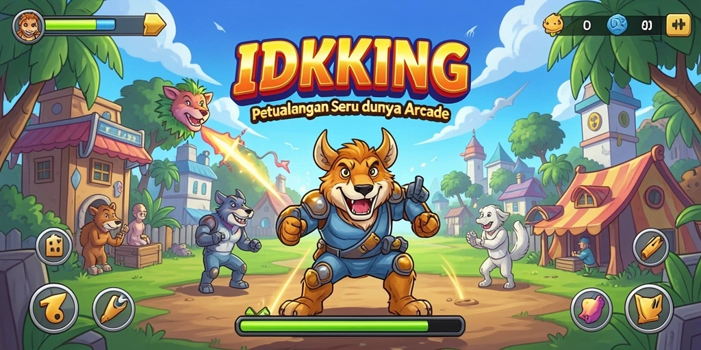 Tampilan seru gameplay IDRKING dengan grafis menarik dan karakter unik.