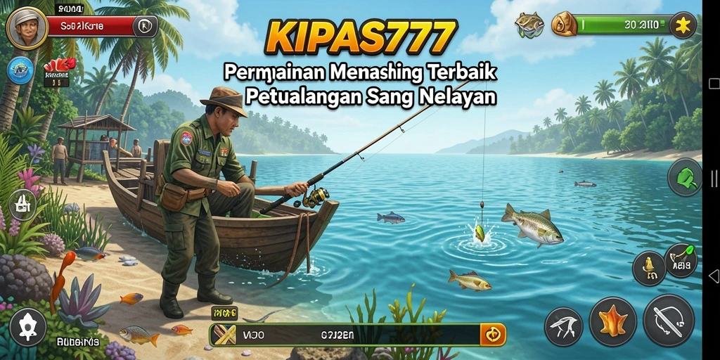 Screenshot gameplay KIPAS777 menampilkan aksi memancing yang seru dan mendebarkan.