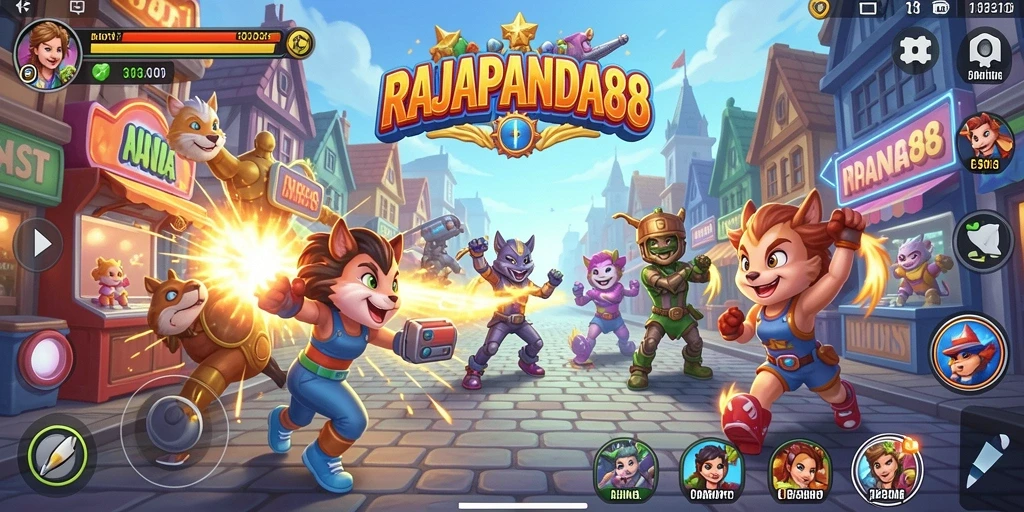 Tangkapan layar RAJAPANDA88 menunjukkan aksi seru dan gameplay yang penuh warna.