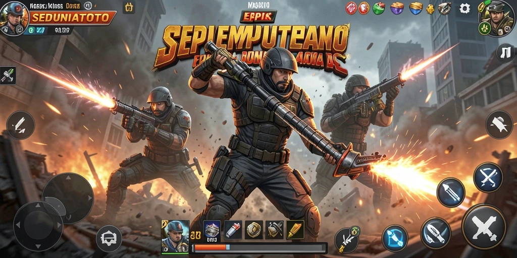 Tampilan aksi mendebarkan dalam gameplay SEDUNIATOTO