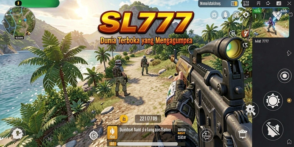 Screenshot gameplay SL777 yang menampilkan eksplorasi dunia terbuka.