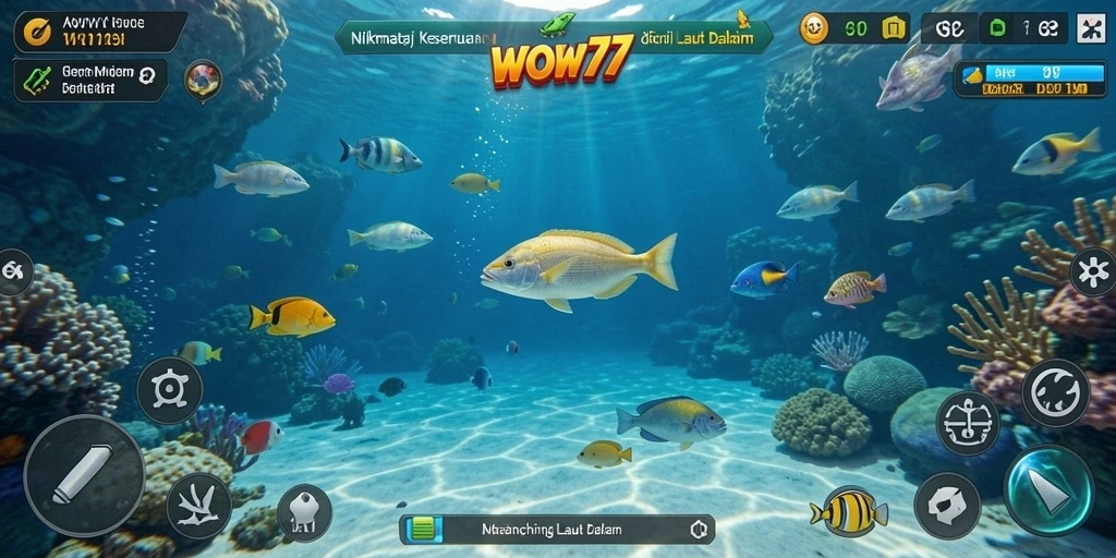 Tampilan gameplay memancing yang menakjubkan dan seru di WOW77.