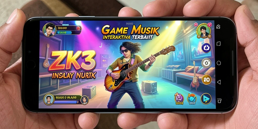 Gameplay ZK3 yang interaktif dan seru dalam permainan musik.